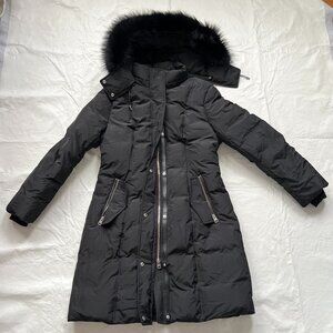 Mackage parka Ashlyn-n Genuine Fox Fur Trim Hooded Down Jacket In Black Large